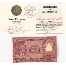 100 LIRE ITALIA ELMATA 31.12.1951   FDS